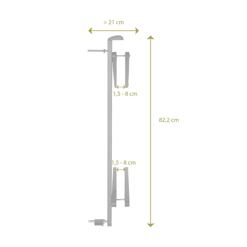 Easylock Wood Plus Extra Klem voor Balustrades van Geuther in Zwart, 83 × 11,5 × 3 mm – productfoto 2 van 2