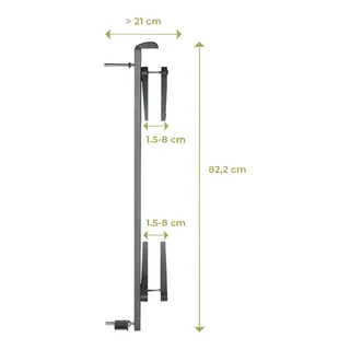 Easylock Wood Plus Extra Klem voor Balustrades van Geuther in Zwart, 83 × 11,5 × 3 mm – productfoto 1 van 2