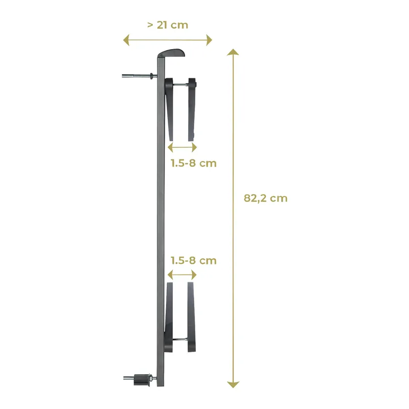 Easylock Wood Plus Extra Klem voor Balustrades van Geuther in Zwart, 83 × 11,5 × 3 mm – productfoto 1 van 2