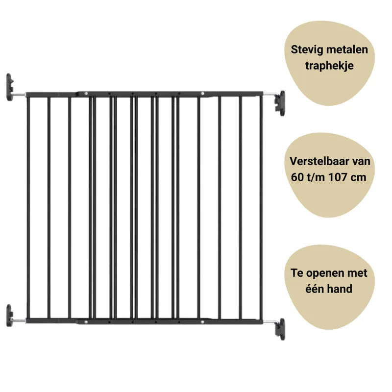 Traphek Geuther Baaloo Powerfix metaal Black 60-107cm van Geuther – productfoto