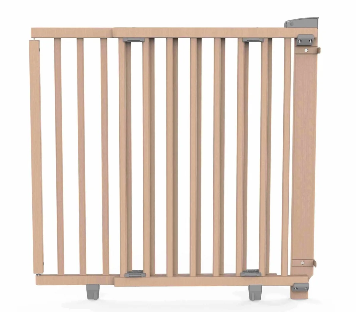 Traphekje Oris 2734+ 78,5 - 133 cm - Schroefhekje - Schroefbevestiging - Zwart - Wit - Hout - Uitschuifbaar - Draaibare muurbevestiging - Tweezijdige opening - Tweerichtings opening - Kinderbeveiliging - Eenhandige bediening van Geuther in Zwart, Wit, Hout – productfoto