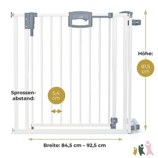 Treppenschutzgitter Easylock Plus 84-92,5 cm van Geuther in Wit, 84,5 × 81,5 mm – productfoto 2 van 3