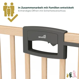 Treppenschutzgitter Easylock zum Klemmen 84,5-92,5 cm de Geuther en Naturel, 81,5 × 84,5 mm – photo produit 3 sur 3