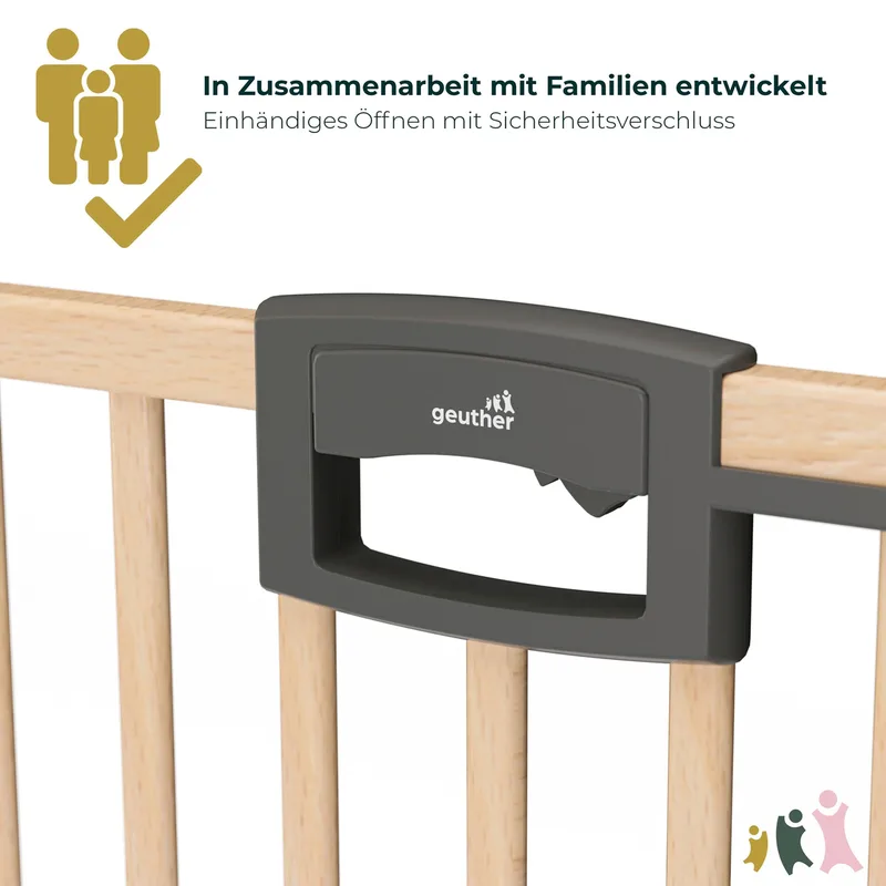 Treppenschutzgitter Easylock zum Klemmen 84,5-92,5 cm de Geuther en Naturel, 81,5 × 84,5 mm – photo produit 3 sur 3