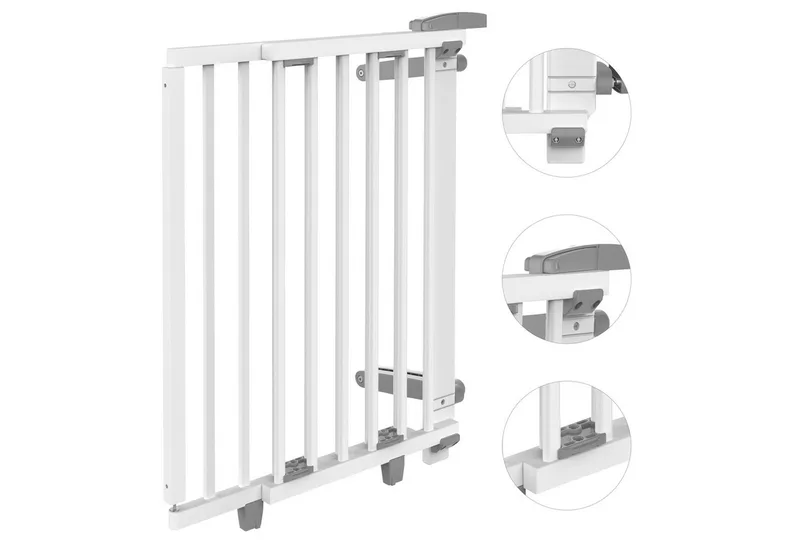 Treppenschutzgitter Oris zum Bohren 67-135 cm Weiß, Für Erwachsene leicht zu öffnen von Geuther – Produktfoto