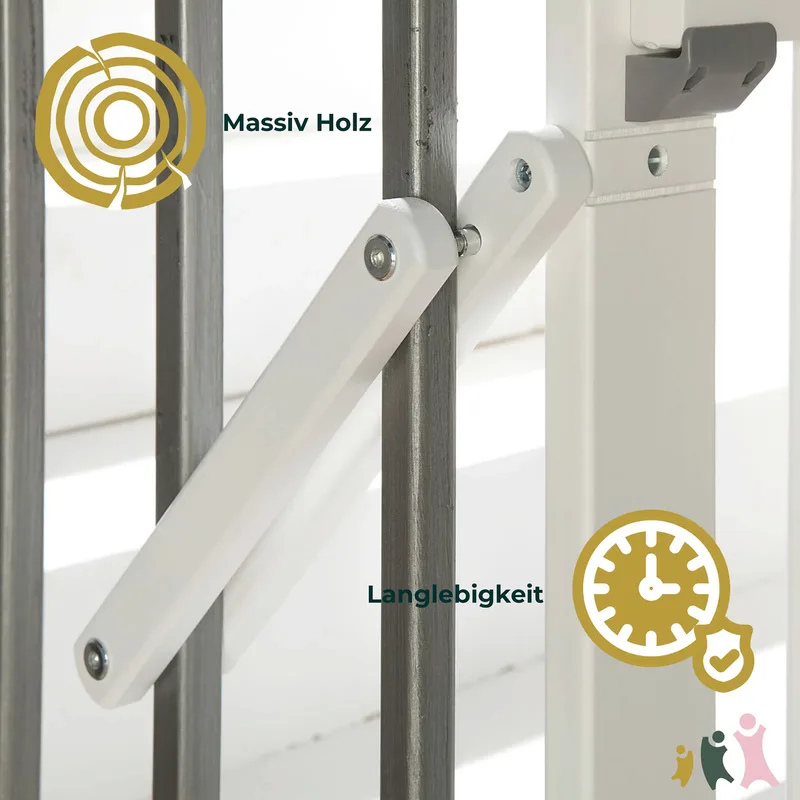 Treppenschutzgitter Plus 93-135 cm fra Geuther i Natur, 93 × 83 mm – produktbillede