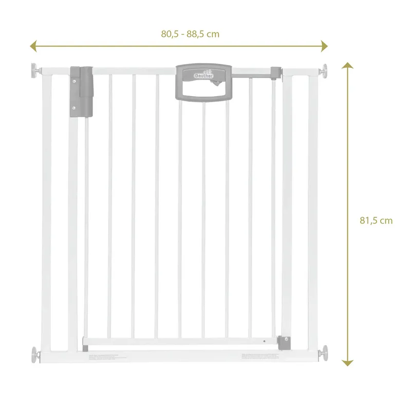 Türschutzgitter Easylock Plus 80,5-88,5 cm van Geuther in Wit, 80,5 × 81,5 mm – productfoto 1 van 3