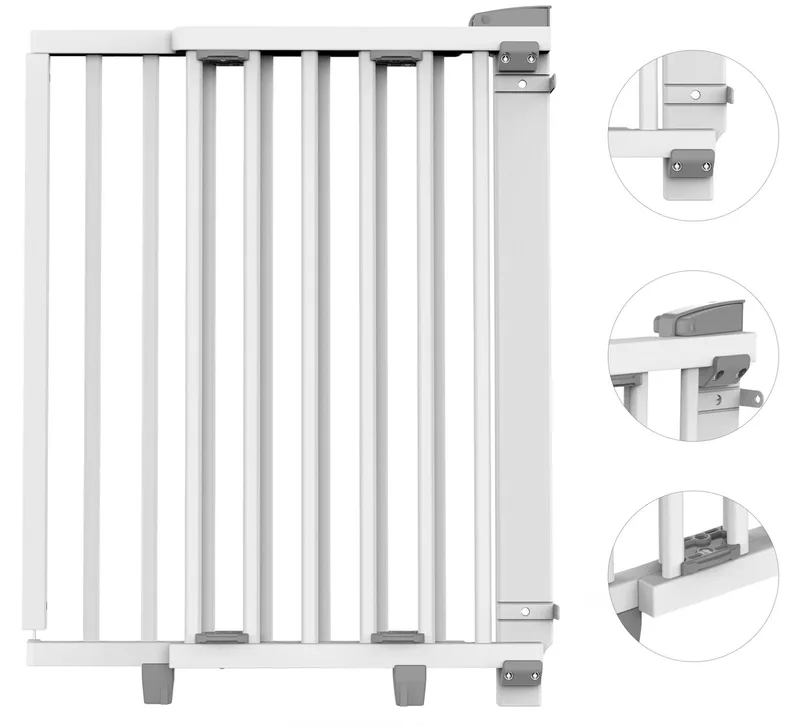 Türschutzgitter Oris zum Bohren 58-133 cm Weiß, Barrierefreier Durchgang - für Erwachsene leicht zu öffnen fra Geuther – produktbillede