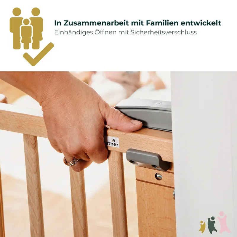 Türschutzgitter Plus 78,5-133 cm van Geuther in Naturel, 82,5 × 79 × 5,8 mm – productfoto 2 van 2