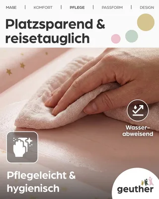 Wickelauflage Lena 85x75 cm, weich gepolstert & abwischbar, mit Sicherheitsrand, Made in Europe, abwischbar by Geuther in Pink – product photo 3 of 4