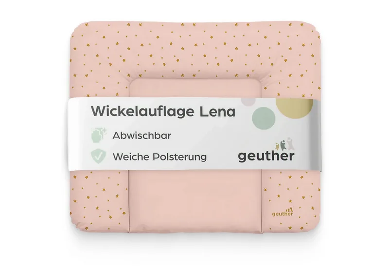 Wickelauflage Lena 85x75 cm, weich gepolstert & abwischbar, mit Sicherheitsrand, Made in Europe, abwischbar by Geuther in Rosa – product photo