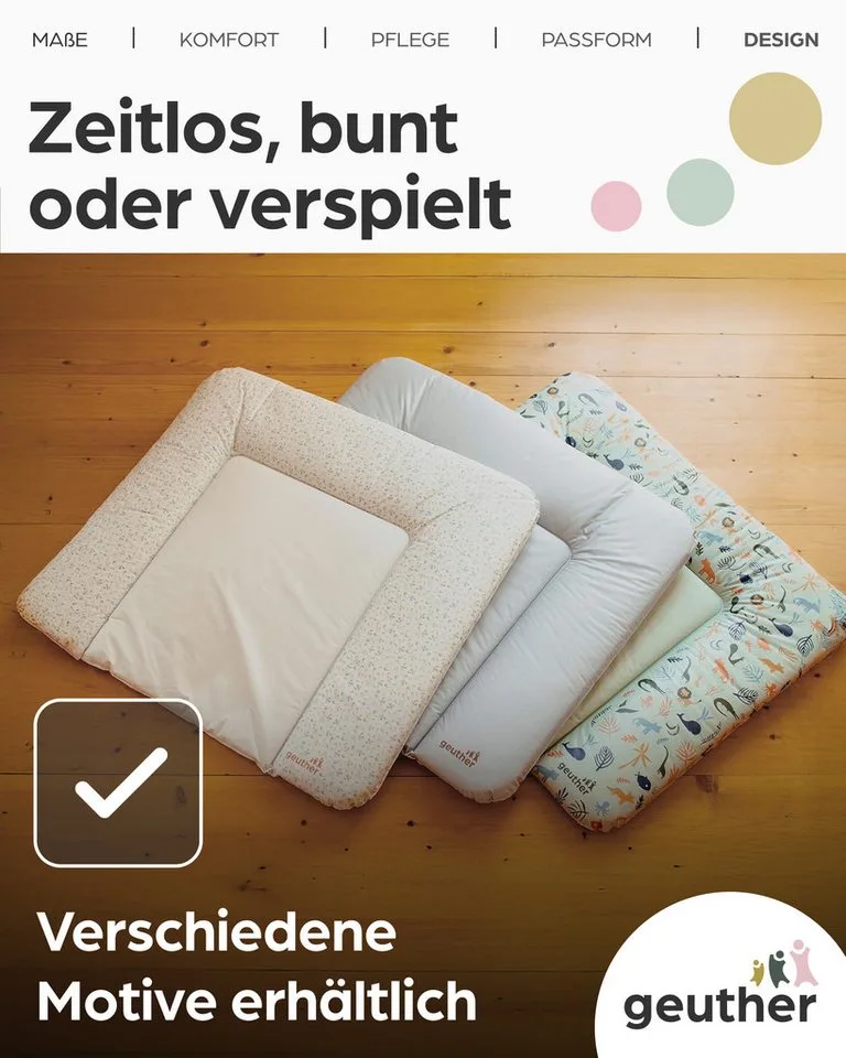 Wickelauflage Lena 85x75 cm, weich gepolstert & abwischbar, mit Sicherheitsrand, Made in Europe, abwischbar by Geuther in Pink – product photo 4 of 4