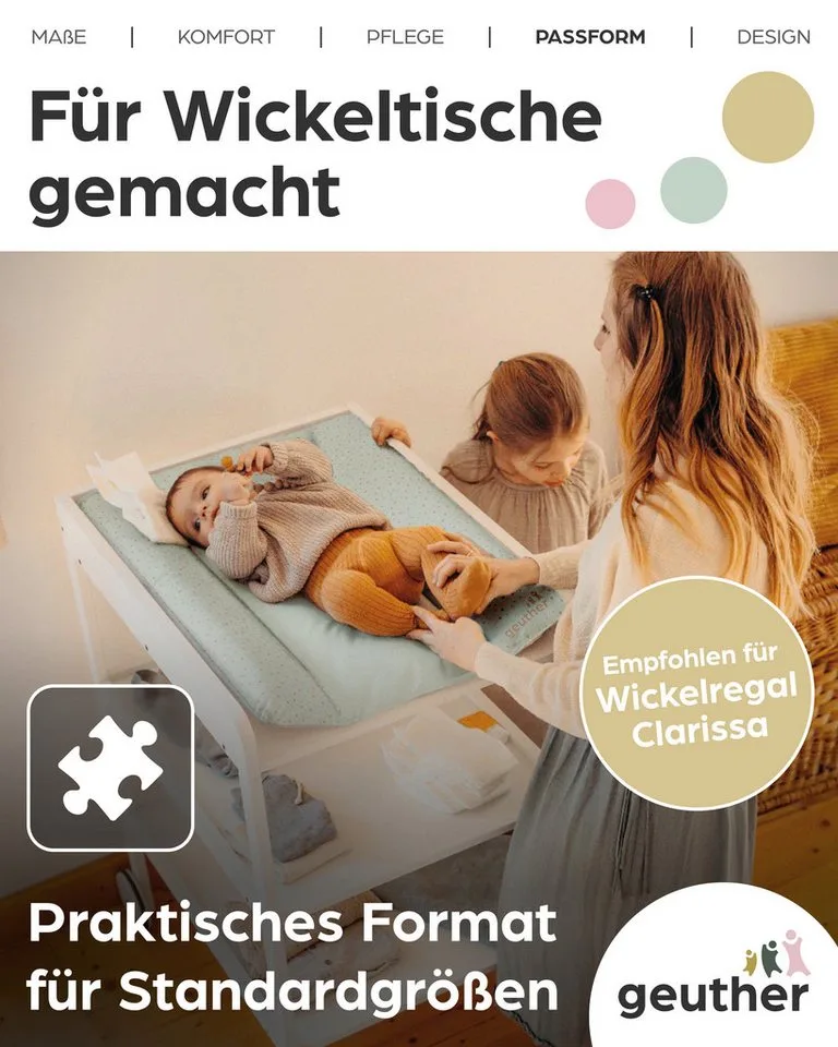 Wickelauflage Wickelauflage Lilly Wickelunterlage Wickelmulde, Made in Europe by Geuther in Green – product photo 4 of 5