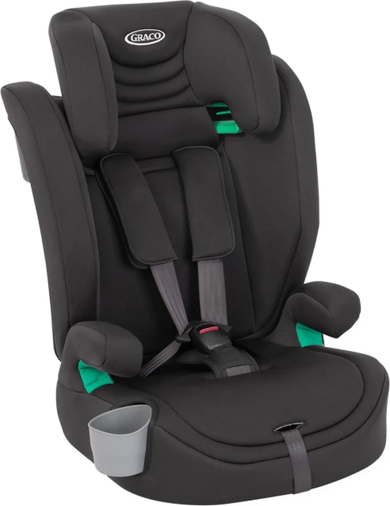 Eldura - Autostoel - 2 in 1 - Midnight - 76 tot 150 cm (ca. 15 maanden tot 12 jaar) - R129 de Graco en Zwart – photo produit
