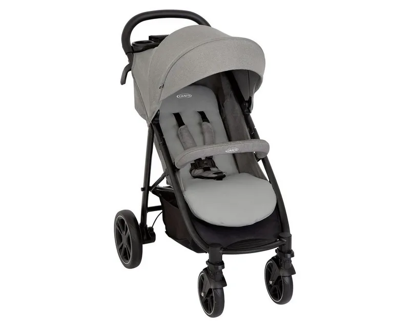 Kinder-Buggy Eezefold DLX - Lunar, Reisebuggy, Sportwagen mit Liegefunktion und Einhand-Faltmechanismus van Graco in Grau – productfoto