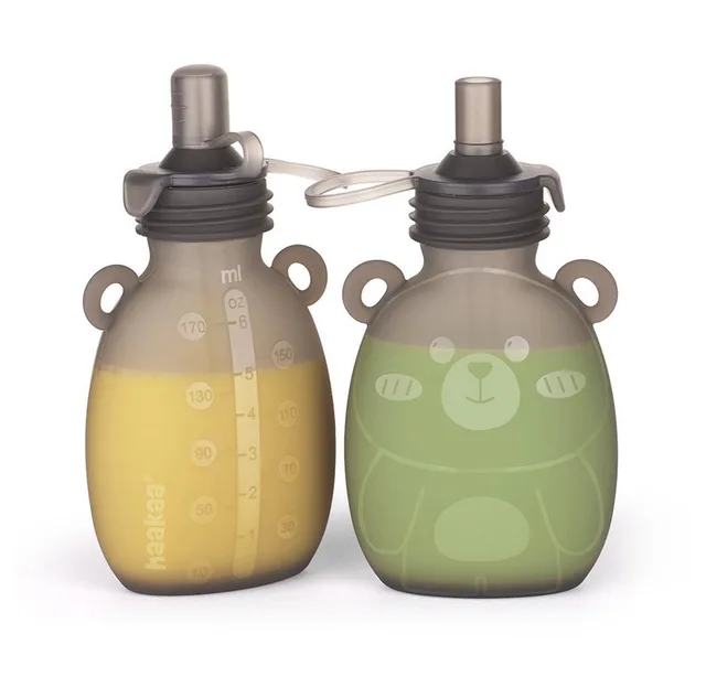 Babyflasche Quetschies Happy Bear 2er Set, wiederverwendbar, 170ml