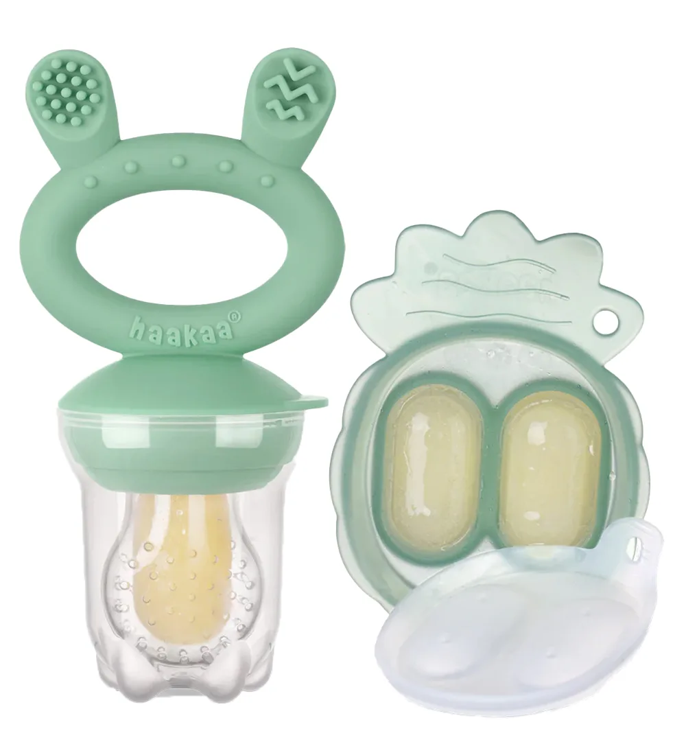 Food Feeder m. Vriezerbak - Erwt Green de Haakaa – photo produit