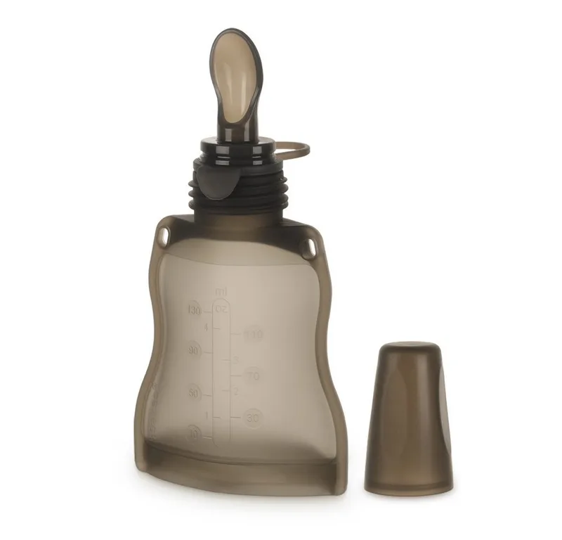 Trinkflasche Quetschie mit Löffelaufsatz, wiederverwendbar, selbstbefüllen, Frei von BPA, PVC und Phthalaten von Haakaa – Produktfoto