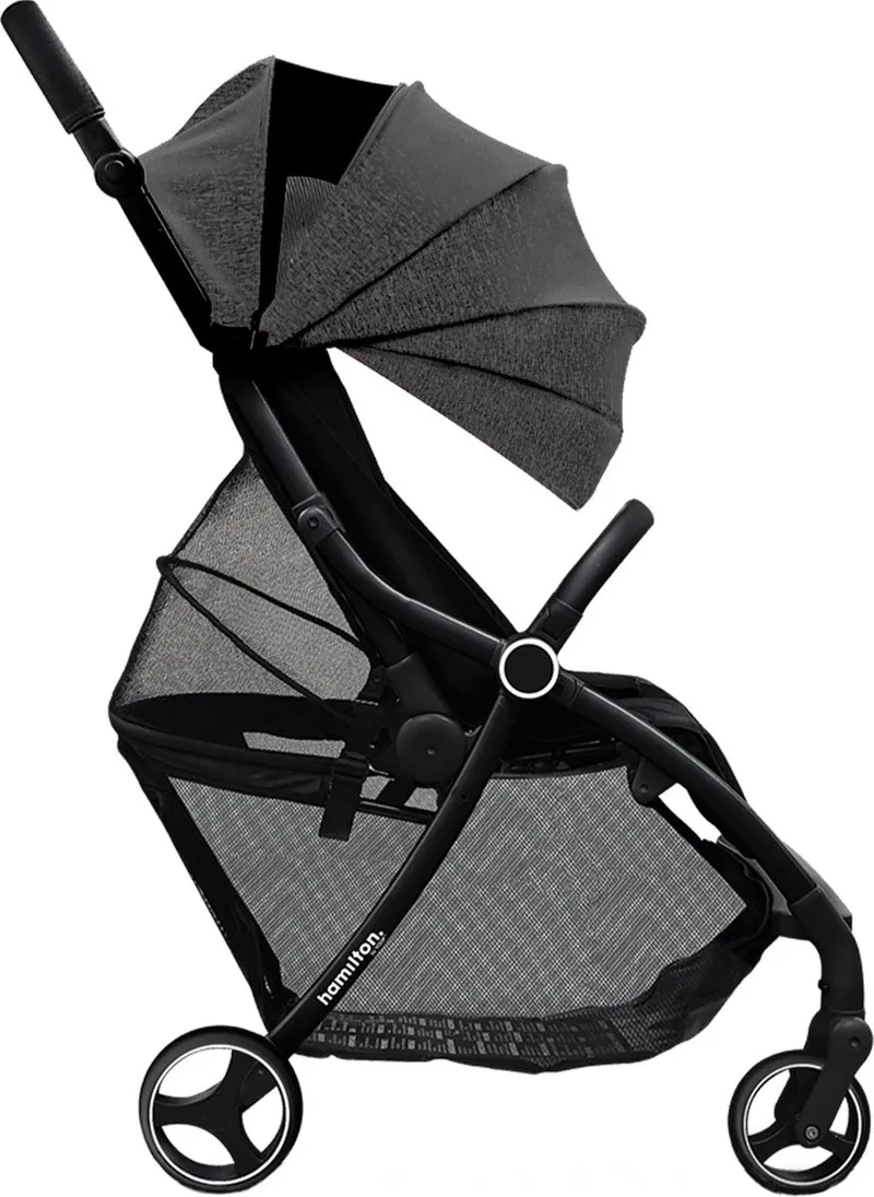 XL Buggy - MagicFold - Tot 22 kg - Grote Kinderwagen - 50L Bagagevak - Verstelbare Duwstang - Gemêleerd donkergrijs de Hamilton by Yoop en Melange Donkergrijs – photo produit