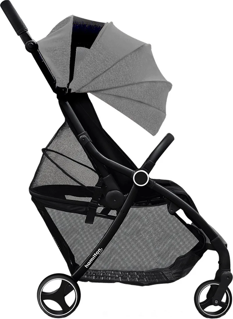 XL Buggy - MagicFold - Tot 22 kg - Grote Kinderwagen - 50L Bagagevak - Verstelbare Duwstang - Gemêleerd lichtgrijs van Hamilton by Yoop in Melange Lichtgrijs – productfoto