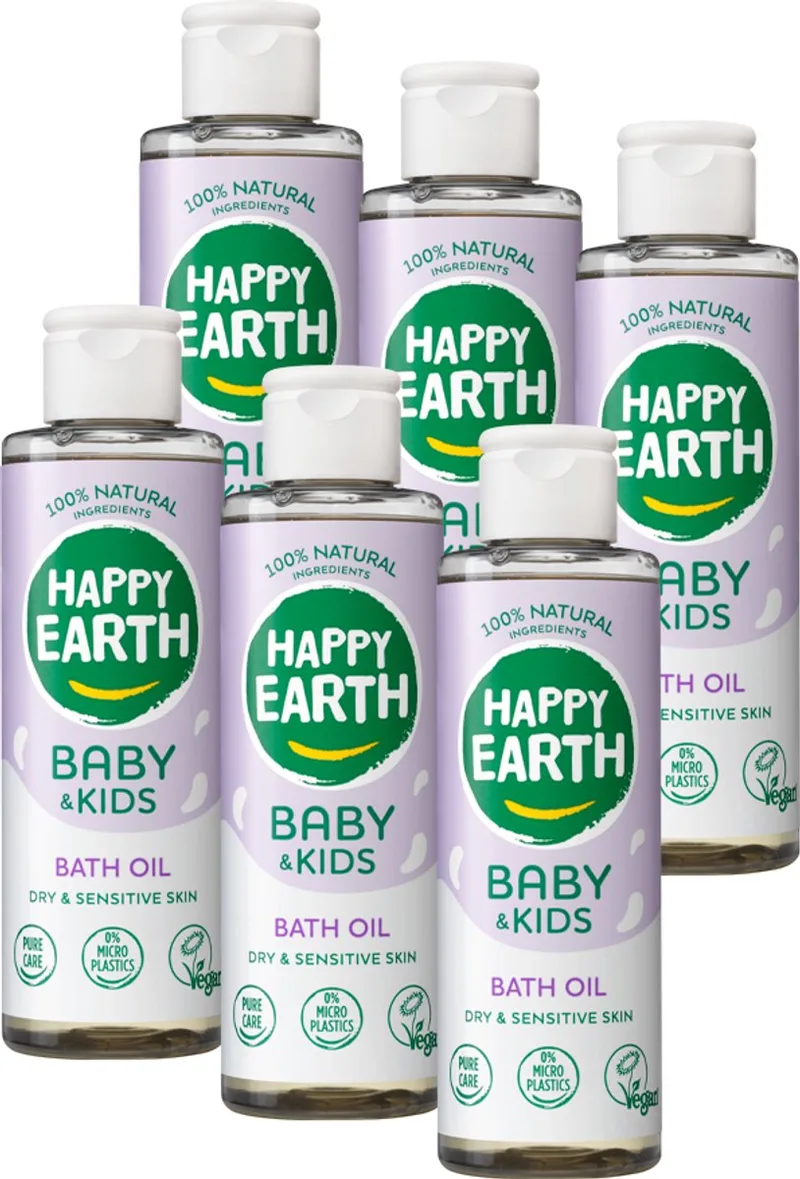 Badolie - Baby & Kids - 100% Natuurlijk - Babyverzorging - 6 x 150 ml van Happy Earth – productfoto