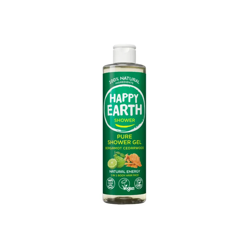 Happy Earth 100% Natuurlijke Douchegel Bergamot Cedarwood 300 ml van Happy Earth – productfoto