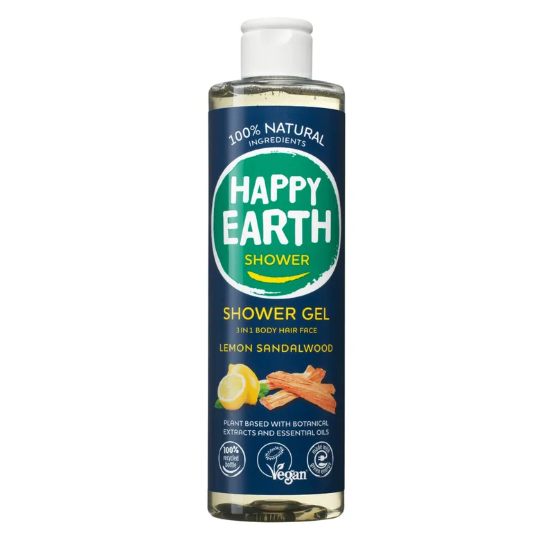 Happy Earth 100% Natuurlijke Douchegel Lemon Sandalwood 300 ml van Happy Earth – productfoto