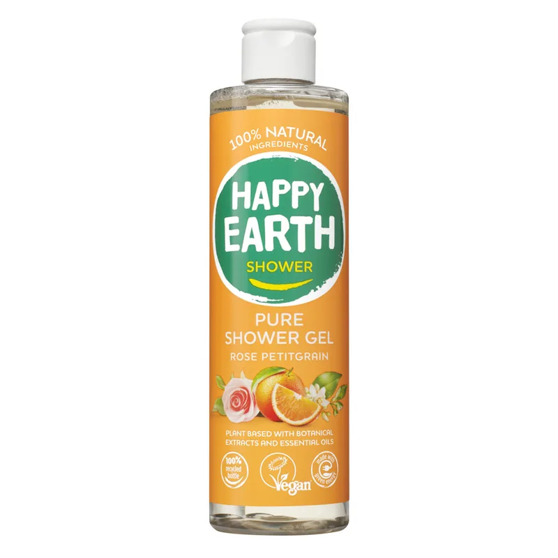 Happy Earth 100% Natuurlijke Douchegel Rose Petitgrain 300 ml van Happy Earth – productfoto