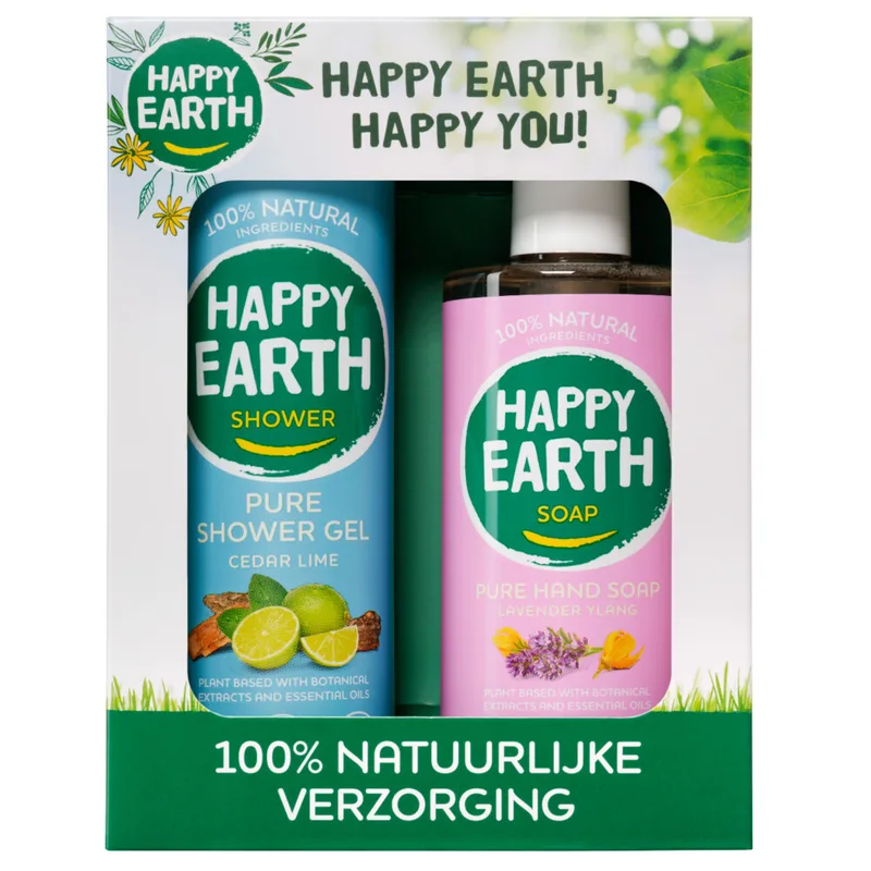 Happy Earth 100% Natuurlijke Geschenkset Douchegel & Handzeep 1 set de Happy Earth – photo produit