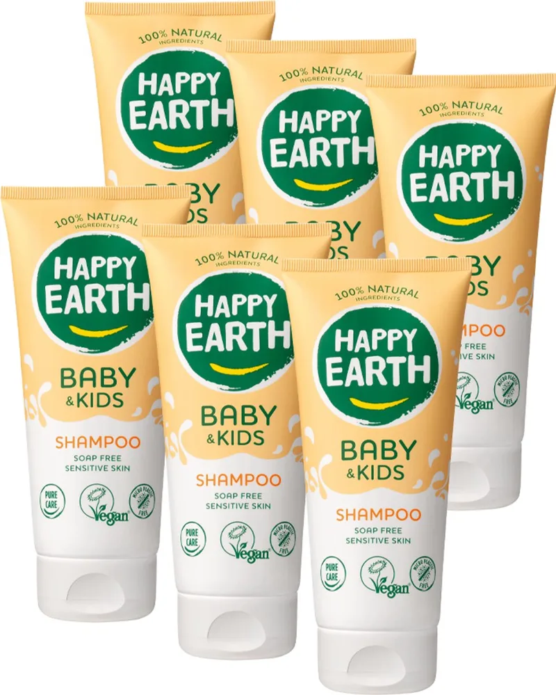 Shampoo - Baby & Kids - Babyverzorging - 100% Natuurlijk - 6 x 200 ml by Happy Earth – product photo