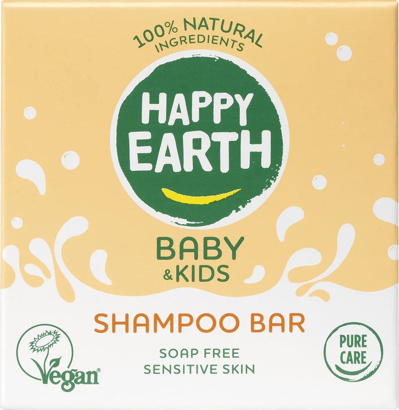 Shampoo Bar - Baby & Kids - 100% Natuurlijk - Plasticvrij & Zeepvrij - 50 g från Happy Earth – produktbild