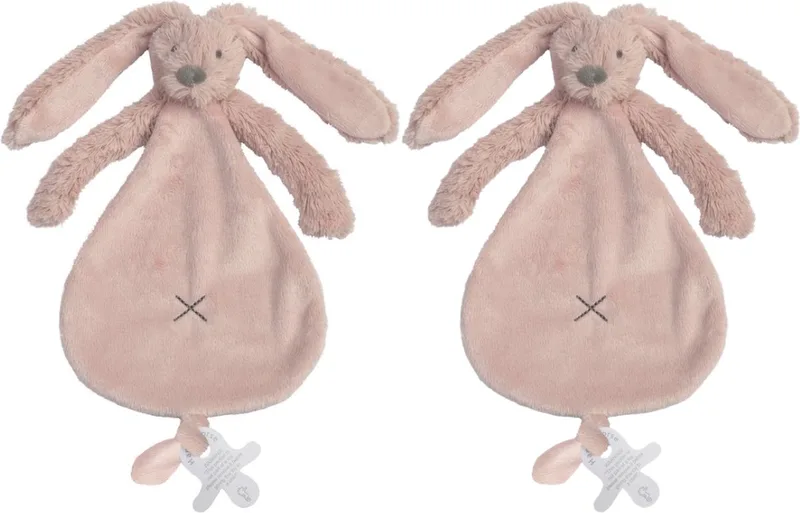 2 Happy Horse Richie Knuffeldoekjes - Baby cadeau - Kraamcadeau - Tuttle doekjes de Happy Horse en Oud roze – photo produit