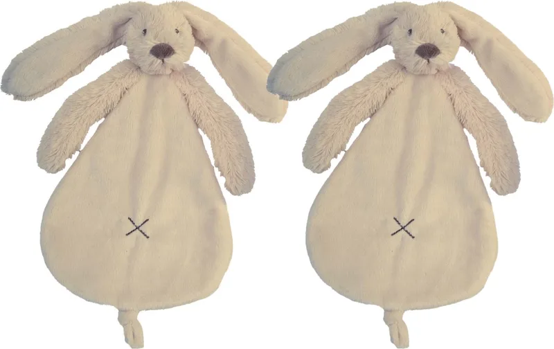 2 Happy Horse Richie Knuffeldoekjes - Baby cadeau - Kraamcadeau - Tuttle doekjes de Happy Horse en Beige – photo produit
