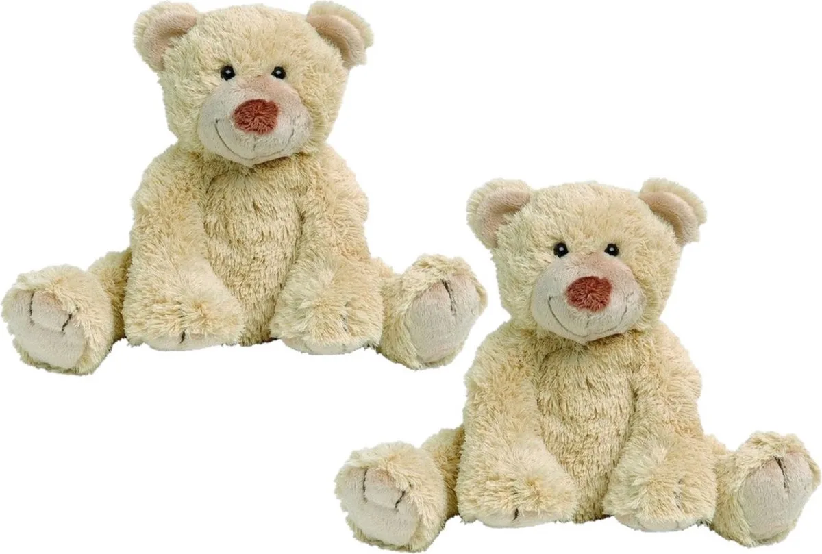 2x stuks happy Horse beige pluche knuffelbeer Boogy 24 cm - Beren speelgoed dieren knuffels van Happy Horse in Meerkleurig – productfoto