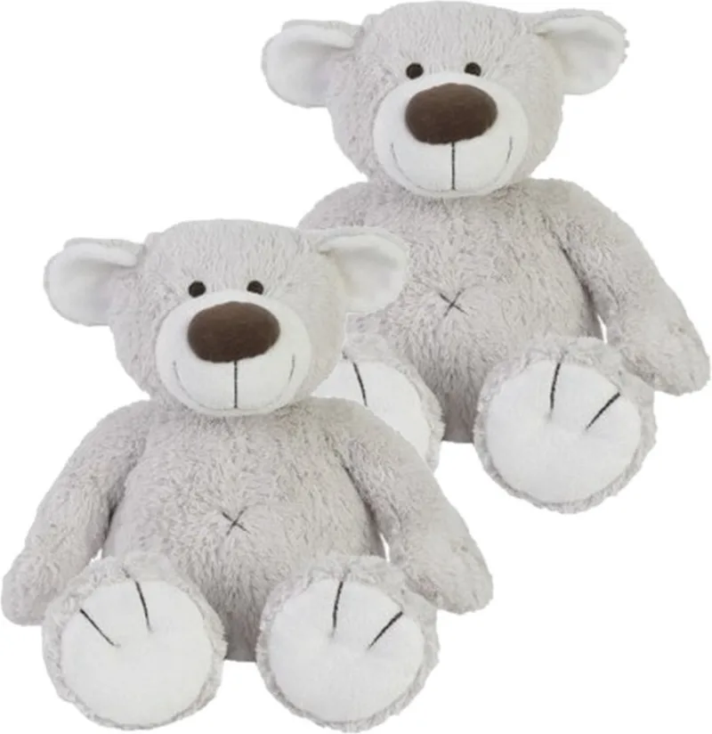 2x stuks happy Horse pluche grijze beer Baggio knuffel 22 cm speelgoed - Beren/Teddybeer - Baby geboorte kraamcadeaus van Happy Horse in Grijs – productfoto