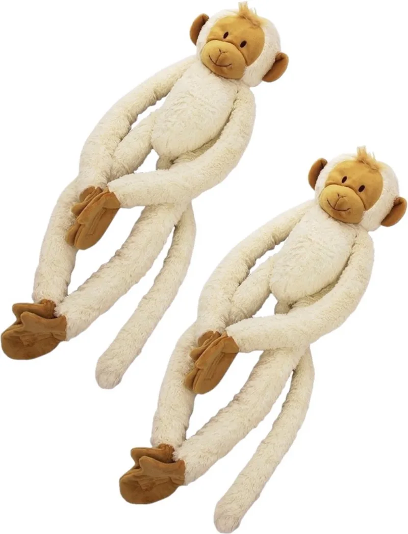 2x stuks happy Horse pluche knuffel witte slinger aap 45 cm - Apen speelgoed dieren by Happy Horse in White – product photo