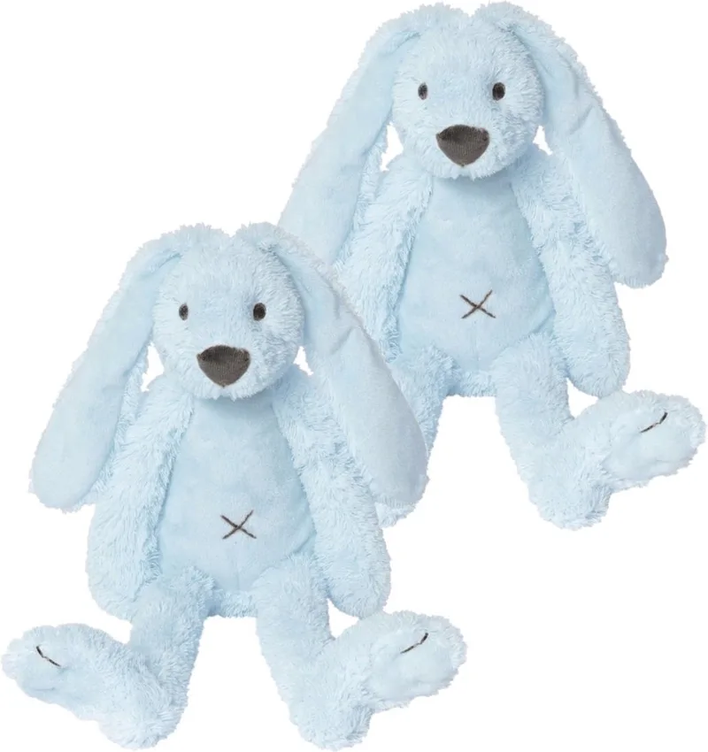 2x stuks happy Horse pluche konijn knuffel Richie - Dieren speelgoed konijnen knuffels van Happy Horse in Blauw – productfoto