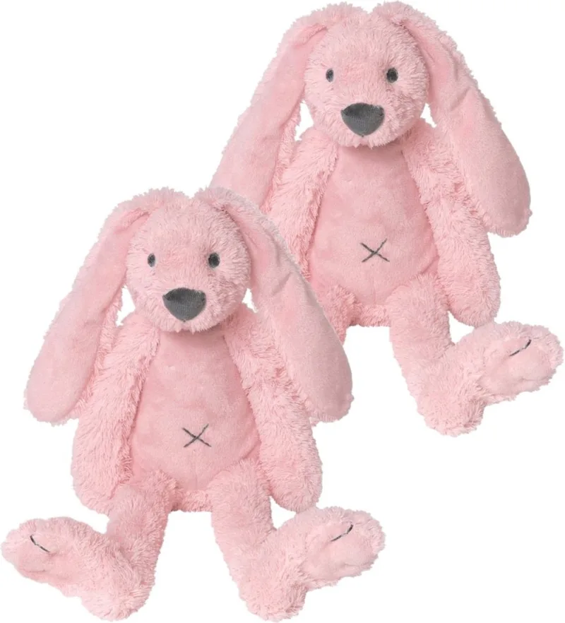 2x stuks happy Horse pluche konijn knuffel Richie - Dieren speelgoed konijnen van Happy Horse in Roze – productfoto