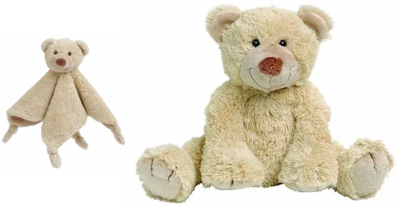 beer Boogy knuffeldoekje en knuffel 35 cm - Knuffelbeer - Kraamcadeau - Baby speelgoed fra Happy Horse i Beige – produktbillede