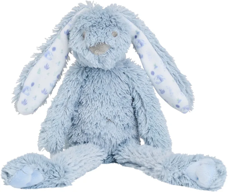 Graphic Konijn Richie Knuffel 28 cm - Baby knuffel by Happy Horse in Vergrijsd Blauw – product photo