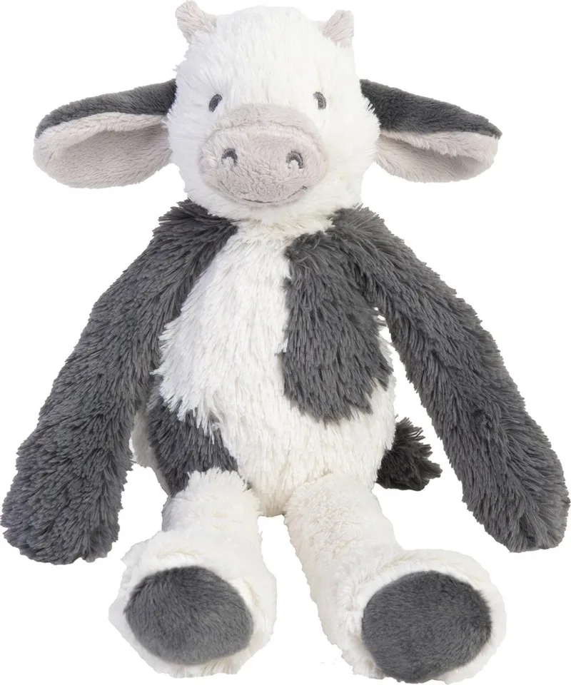Koe Casper Knuffel 28cm - Wit/Grijs - Baby Knuffel van Happy Horse in Wit – productfoto