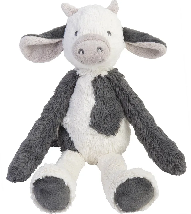 Koe Casper Knuffel 38cm - Wit/Grijs - Baby Knuffel by Happy Horse in White – product photo