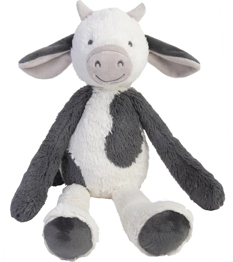 Koe Casper Knuffel 48cm - Wit/Grijs - Baby Knuffel van Happy Horse in Wit – productfoto