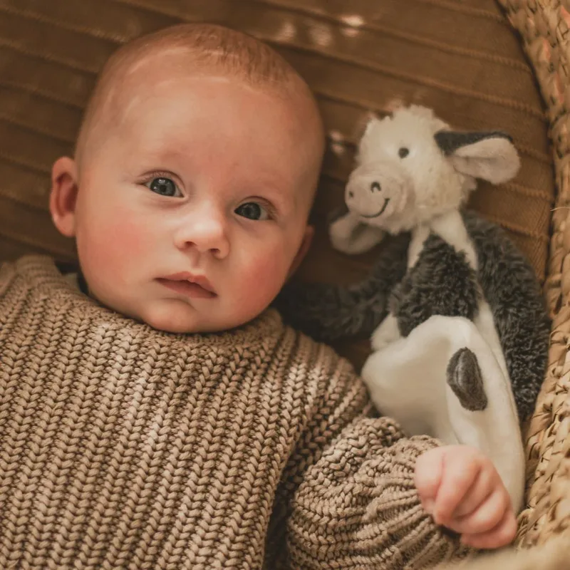 Koe Casper Knuffeldoekje - Wit/Grijs - Baby cadeau by Happy Horse in White – product photo 3 of 3