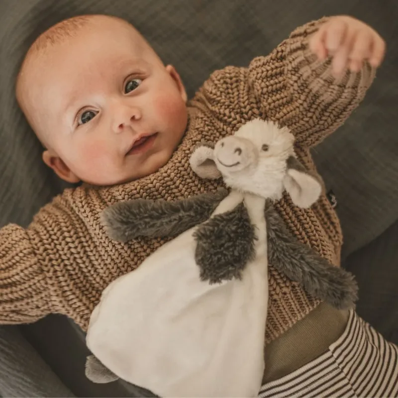Koe Casper Knuffeldoekje - Wit/Grijs - Baby cadeau by Happy Horse in White – product photo 2 of 3