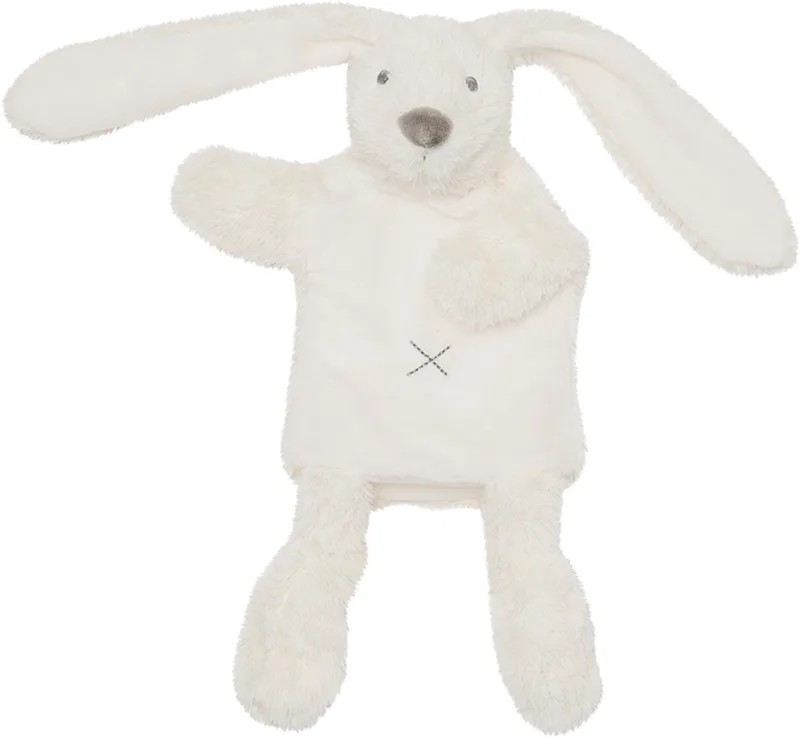 Konijn Richie Handpop Knuffel - Baby cadeau by Happy Horse in White – product photo