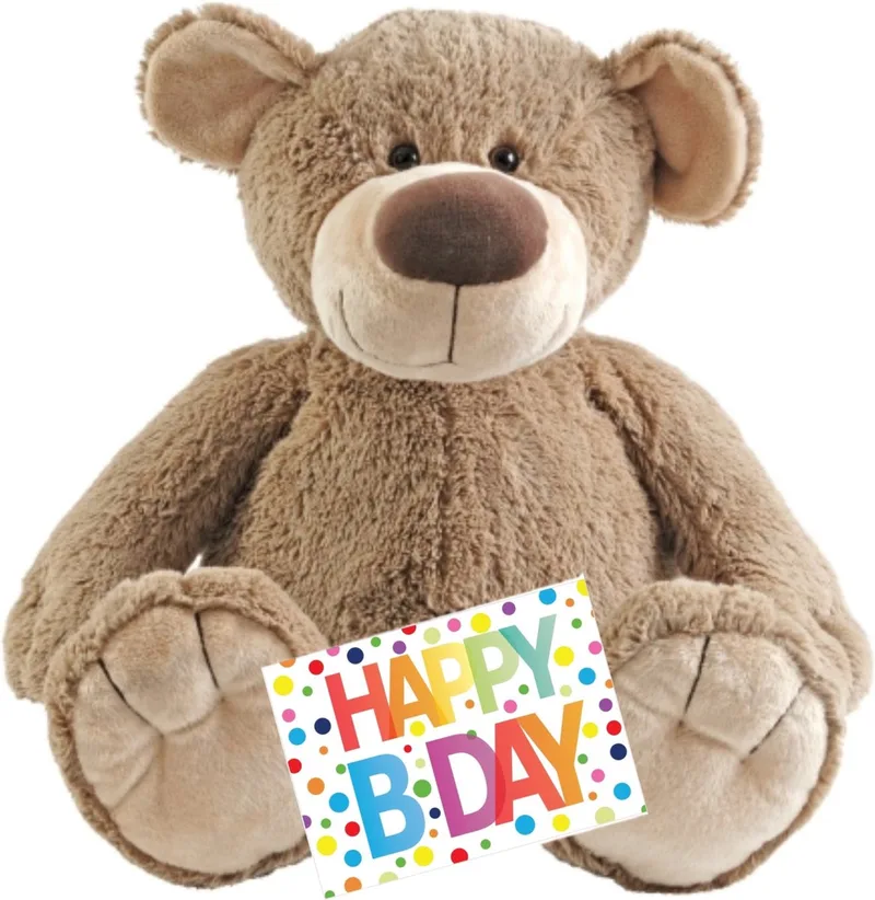 Pluche knuffel Happy Horse knuffelbeer - 70 cm - met A5-formaat Happy Birthday wenskaart - Cadeau - Versturen by Happy Horse in Multicolour – product photo