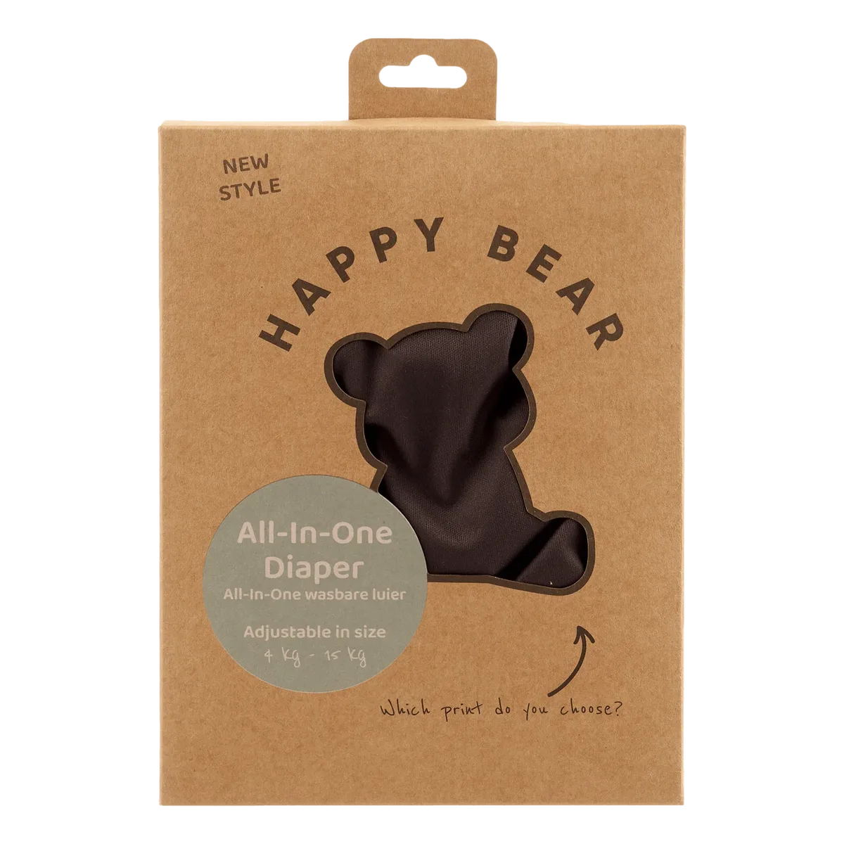 All-In-One luier | Mokka van HappyBear Diapers – productfoto