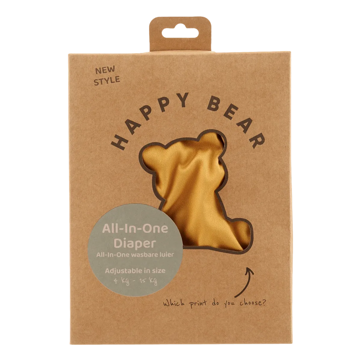 All-In-One luier | Ocher von HappyBear Diapers – Produktfoto