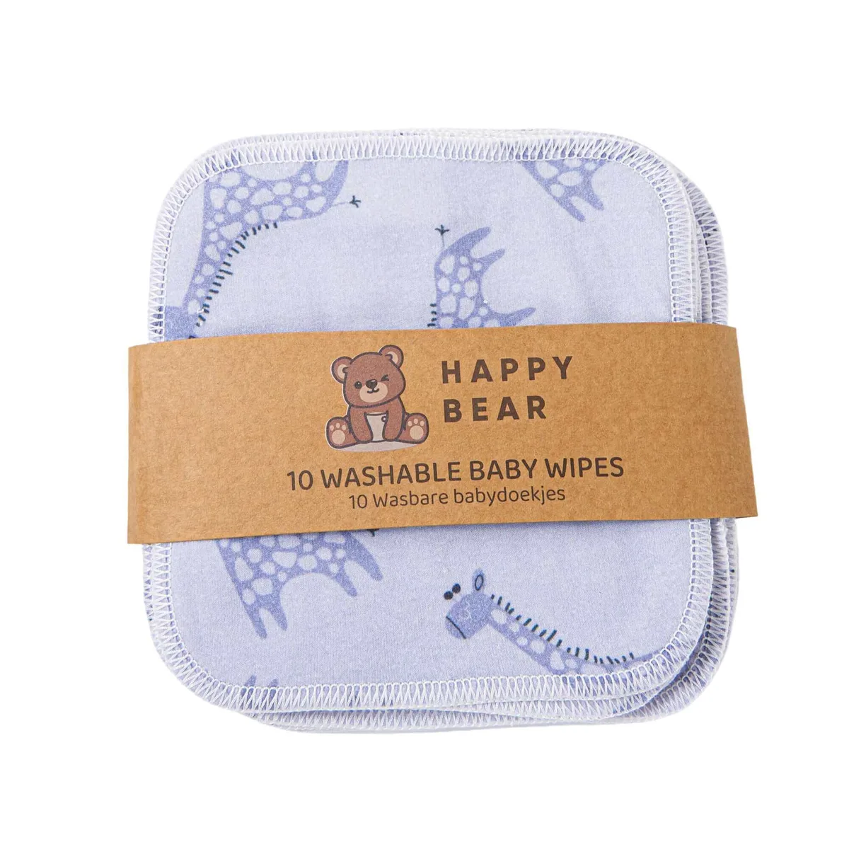 Babydoekjes set 10 stuks | Blue Giraffe van HappyBear Diapers – productfoto